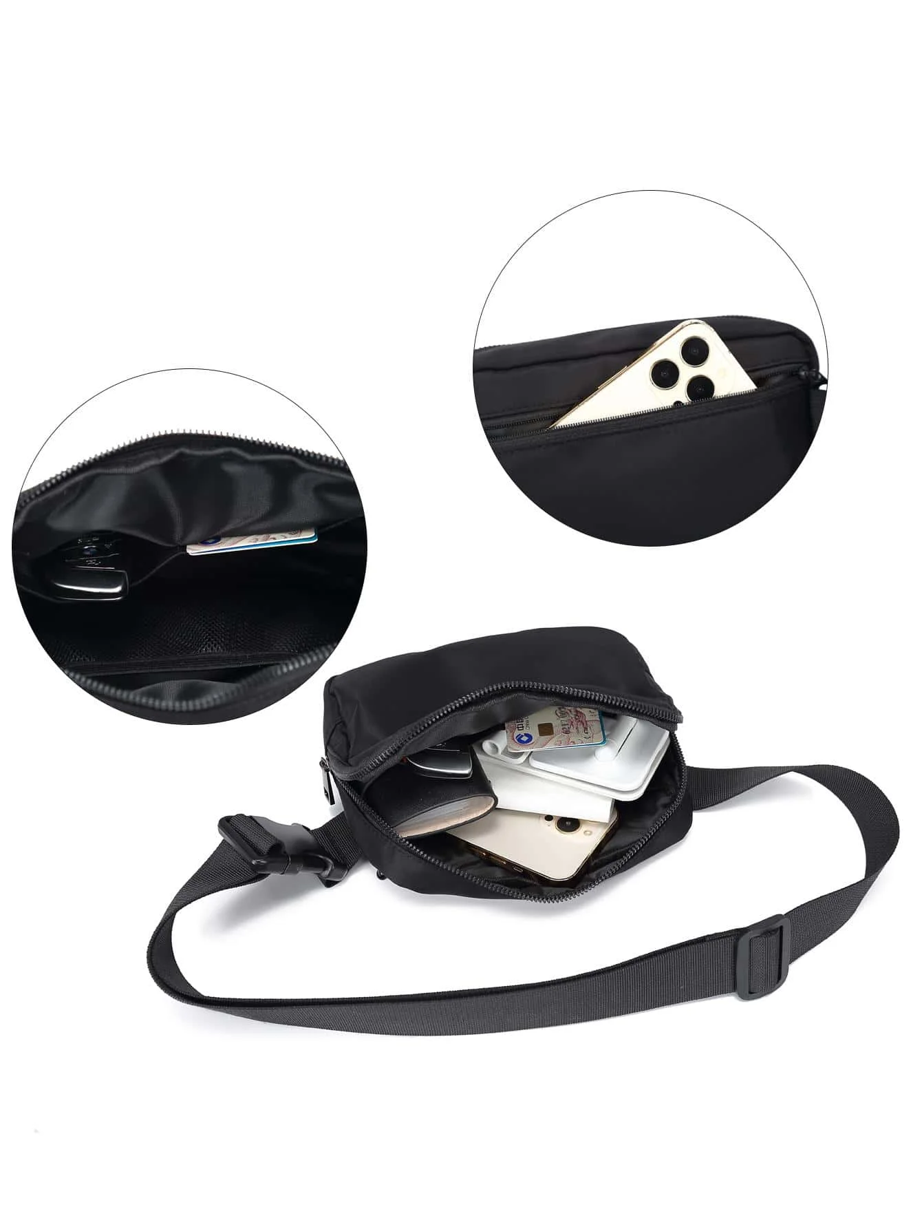 Saco pequeno elegante e elegante do fanny pack, impermeável e multi-funcional para o curso e esportes ao ar livre