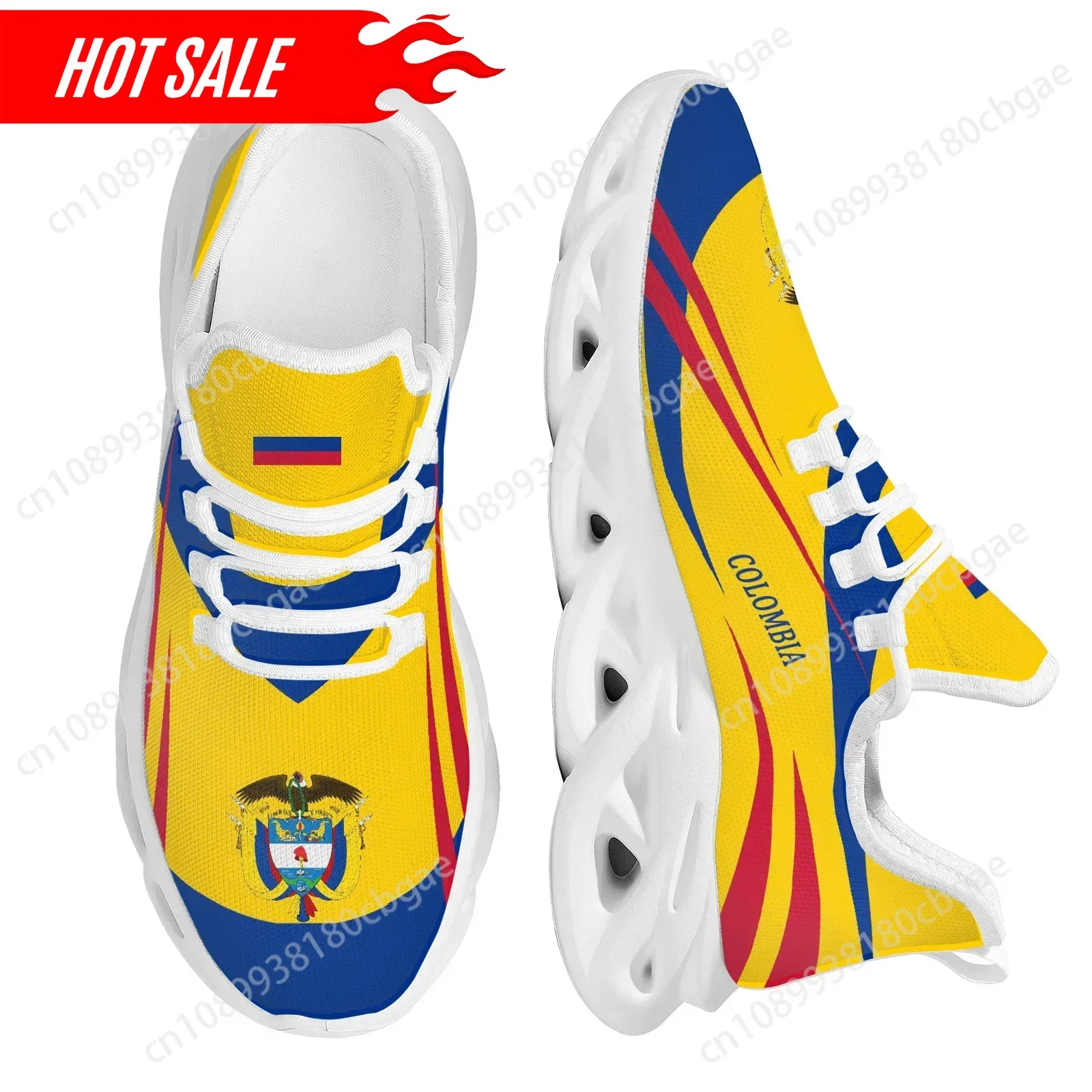 Scarpe da ginnastica traspiranti con design della bandiera cubana colombiana Scarpe con plateau stringate antiscivolo Scarpe vulcanizzate alla moda per studenti con stampa 3D