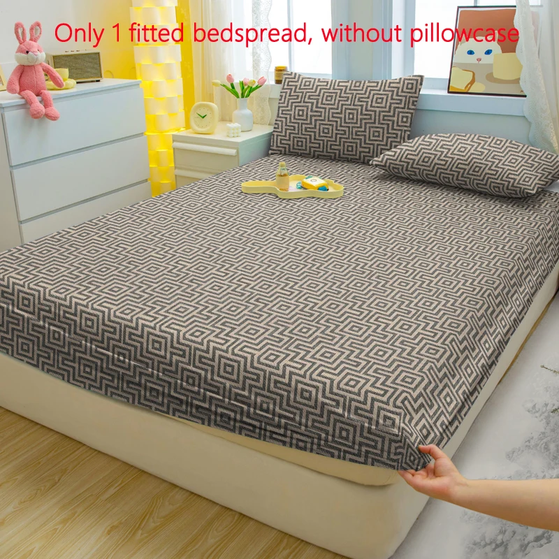 

1 Simple modern printed matte Fitted Sheet, bedroom printed bed cover, bedding (excluding pillowcases)