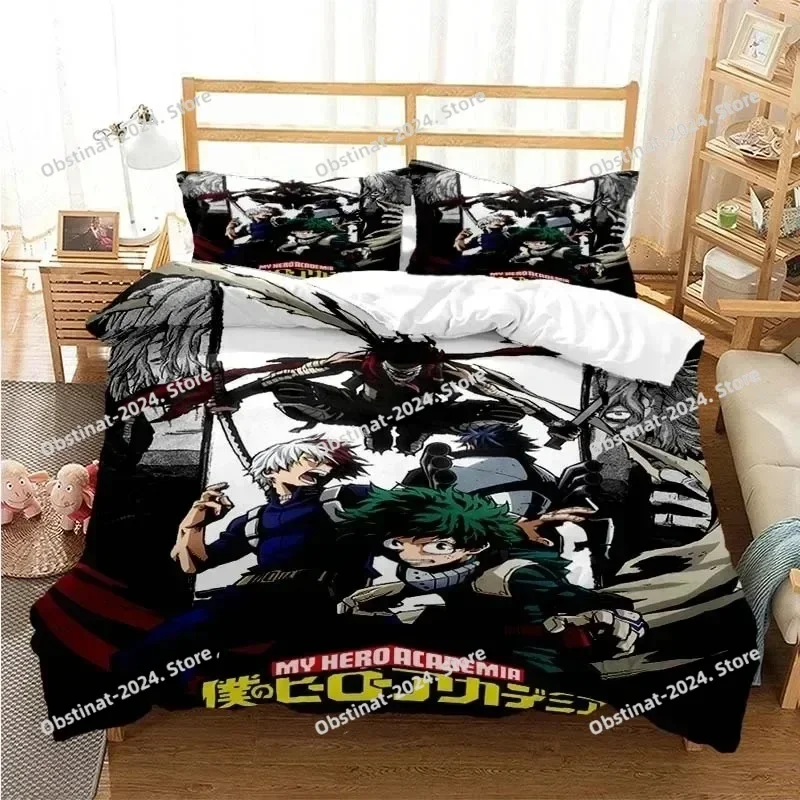 

New Anime My Hero Academia Printed Bedding Set Duvet Covers Pillowcases Comforter Bedding Sets Bedclothes Bed Linen Home textile