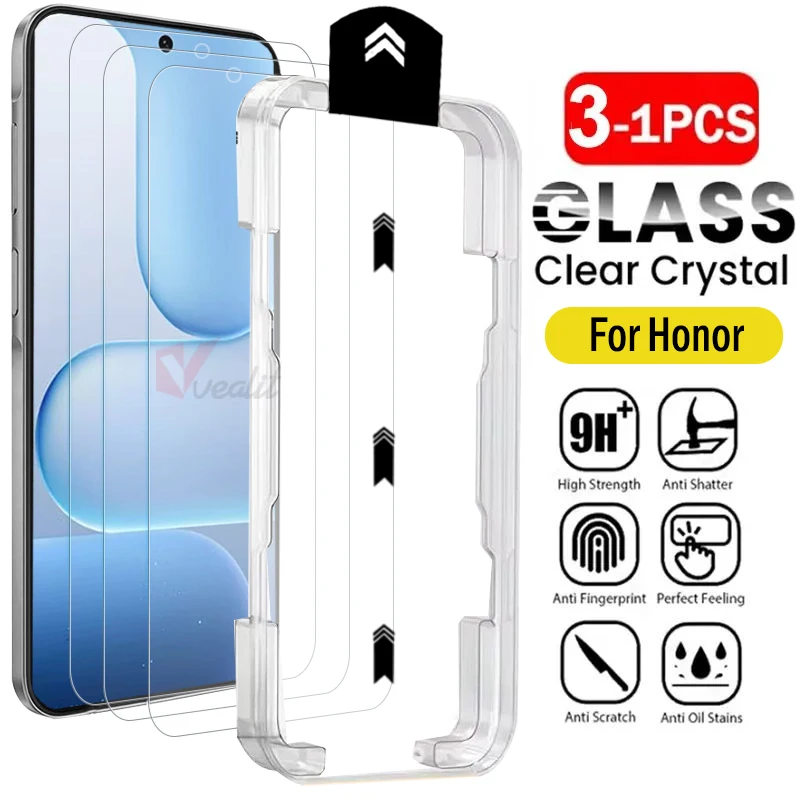 

1-3pcs Easy Installation Dust-Free Tempered Glass for Honor 500 Pro Win RT GT Pro Screen Protector for Magic 7 8 Lite Cover