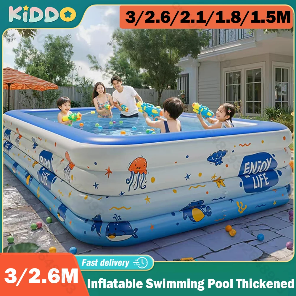 Inflatable Swimming Pool Movable Large Family Adult Inflatable PVC Thickened Pools Baby Swimming Pools Indoor Outdoor Bathtub