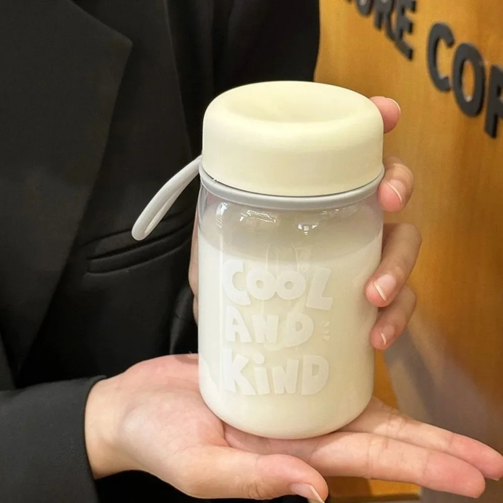 

400/600ml Transparent Plastic Cup Transparent Lifting Rope Milk Water Bottles Portable Leakproof Drinking Water Bottle