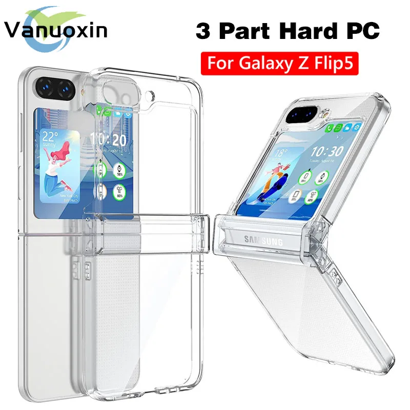 Hinge Protective Clear Case for Samsung Galaxy Z Flip 5 Z Flip 4 Z Flip 3 Ultra-Thin Protective Transparent Cover for ZFlip5 4 3