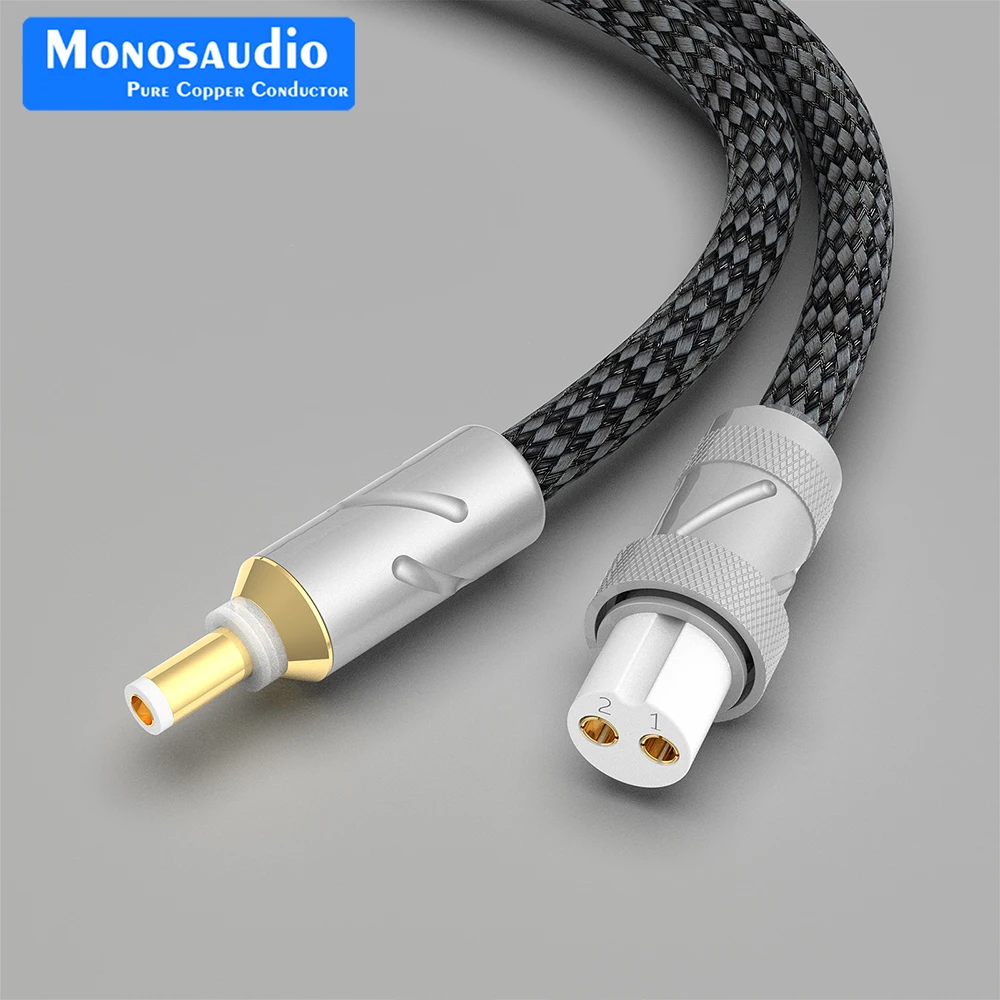 Monosaudio 4N GX1621 GX1625 Pure Silver GX16 To DC21 DC2.5 12VAC/DC Phono Amplifier Linear Power Supply Output Cable