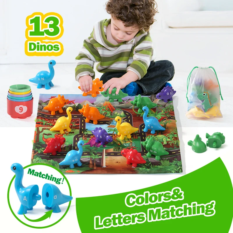 

Dinosaurs Matching Learning Toy Alphabet Children's Learning Toy Fine Classification Matching Set Holiday Gift