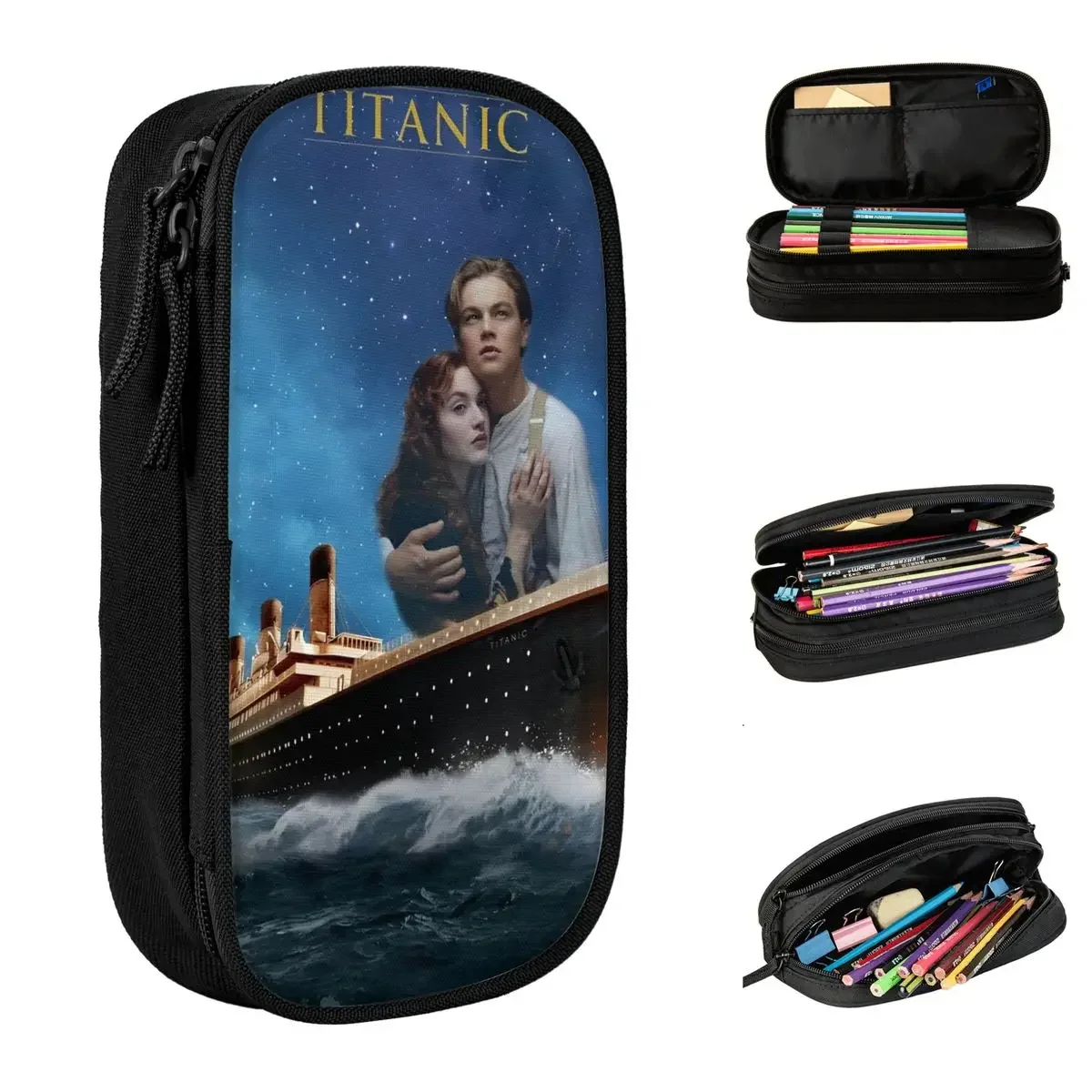 

Titanic Movie Fans Pen Box Double Layer Large-capacity Office Supplies loving Pen Case Amazing Gift