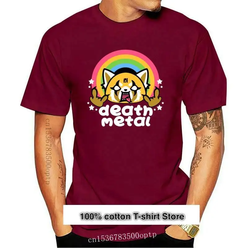 

Camiseta de manga corta para hombre, camisa creativa de Aggretsuko de Death Metal, de algodón purificado, de talla grande, nuevo