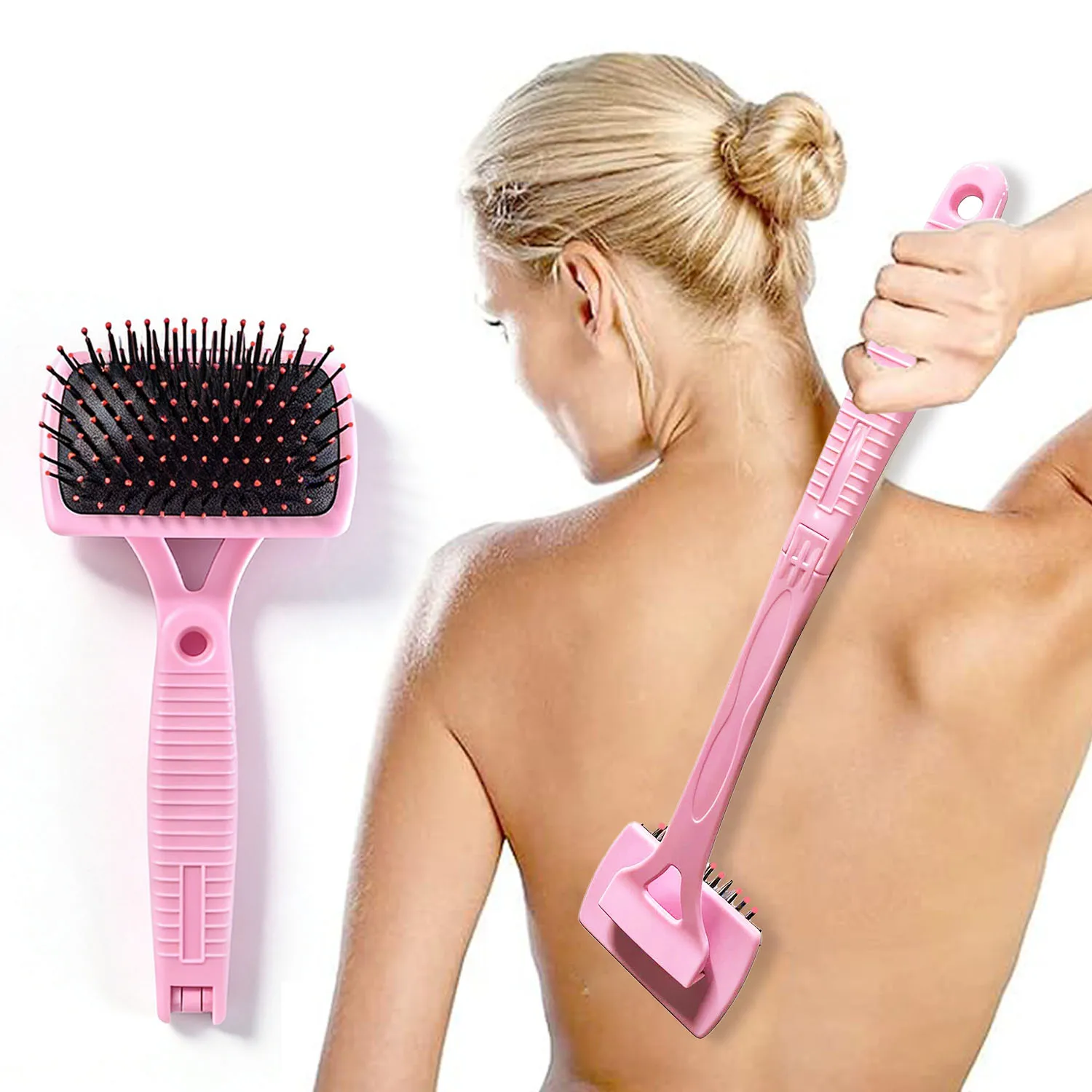 

Bearback Long Reach Back Scratcher for Men And Women with Extendable Folding Handle Skin-Safe Bristles Easy to Clean