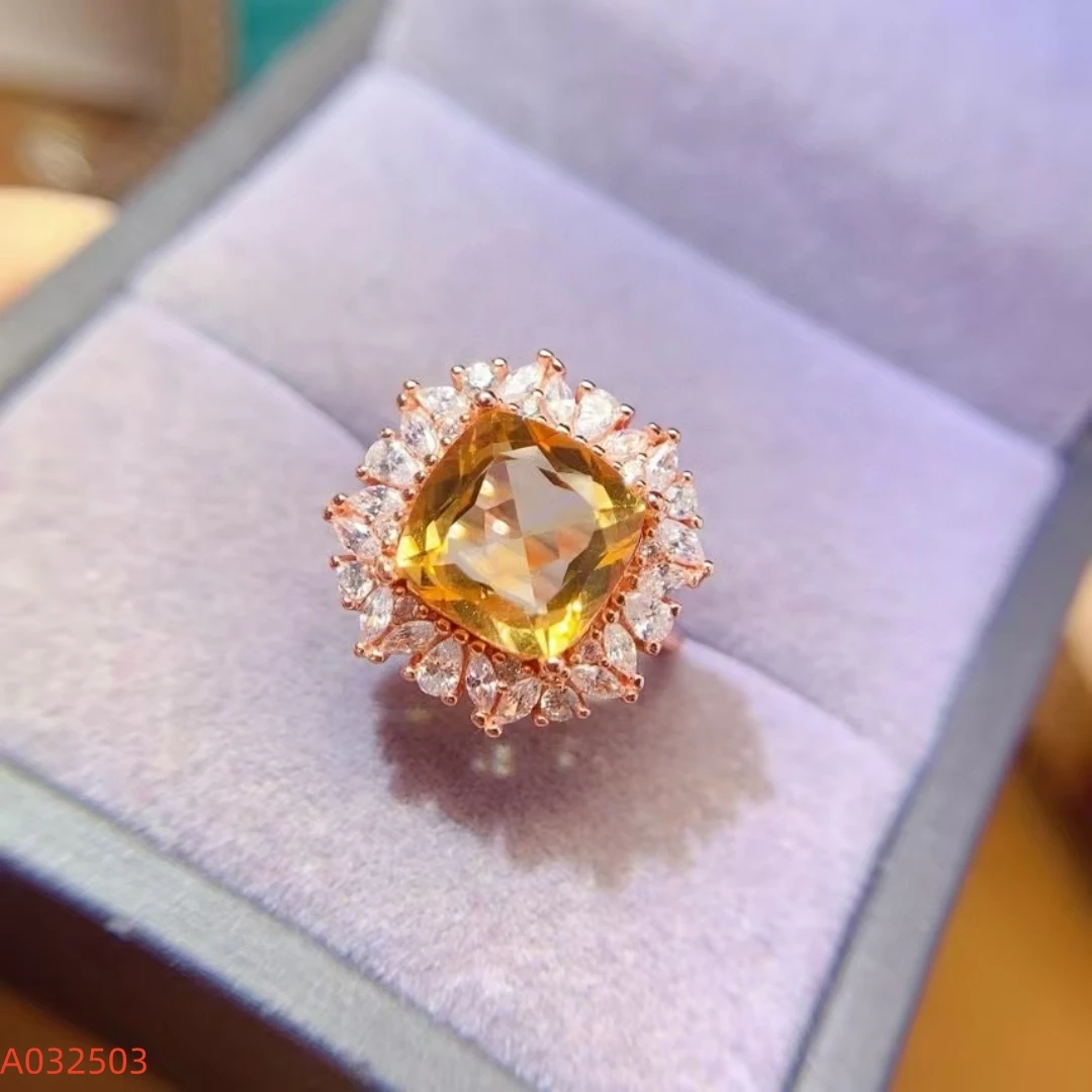

KJJEAXCMY Natural Topaz Women's Ring S925 Pure Silver Exquisite Inlaid High Clarity Gems Full Brilliance Support Testing