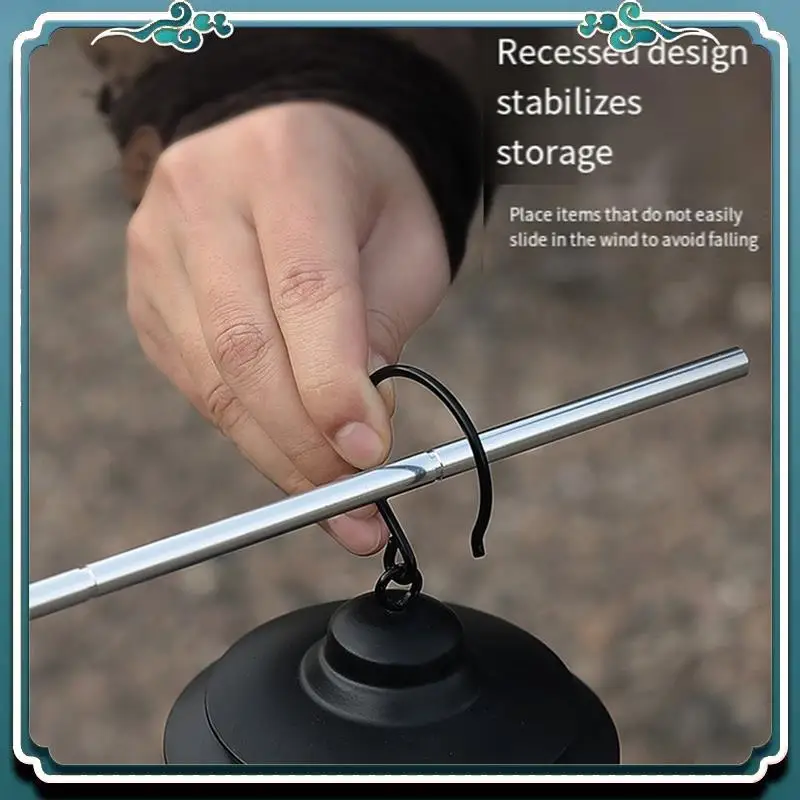 

Reliable Silver Outdoor Aluminum Alloy Tripod Hanger Storage Rack Portable Crossbar Set Retractable Hanging Pot Bracket Durable