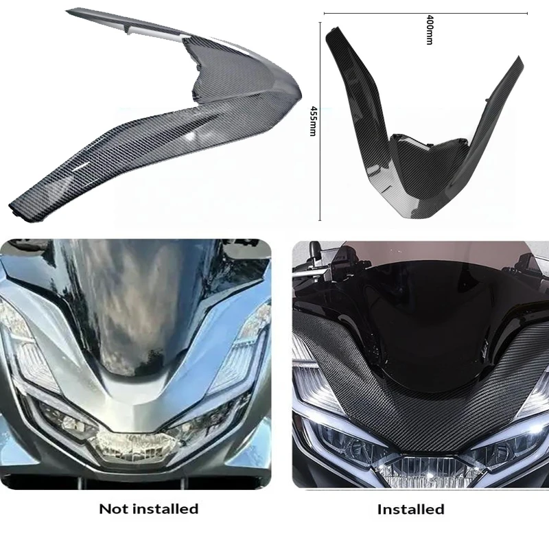 

1Pcs Fairing Extension Guard For PCX160 Accessories Carbon Fiber Motorcycle Body Modification Front Motorbike Decorative Cover