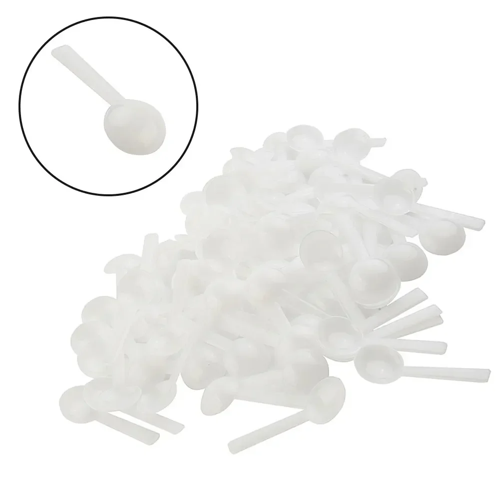 100pcs 1g White Plastic Food Grade PP Plastic  DIY Baking Supplies Measuring Spoon Gram Scoop Food Baking Medicine Powder