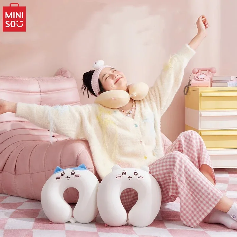 MINISO Chiikawa Series U-shaped Pillow Office Nap Neck  Anime Hachiware Travel   Children's Toys Birthday Gift