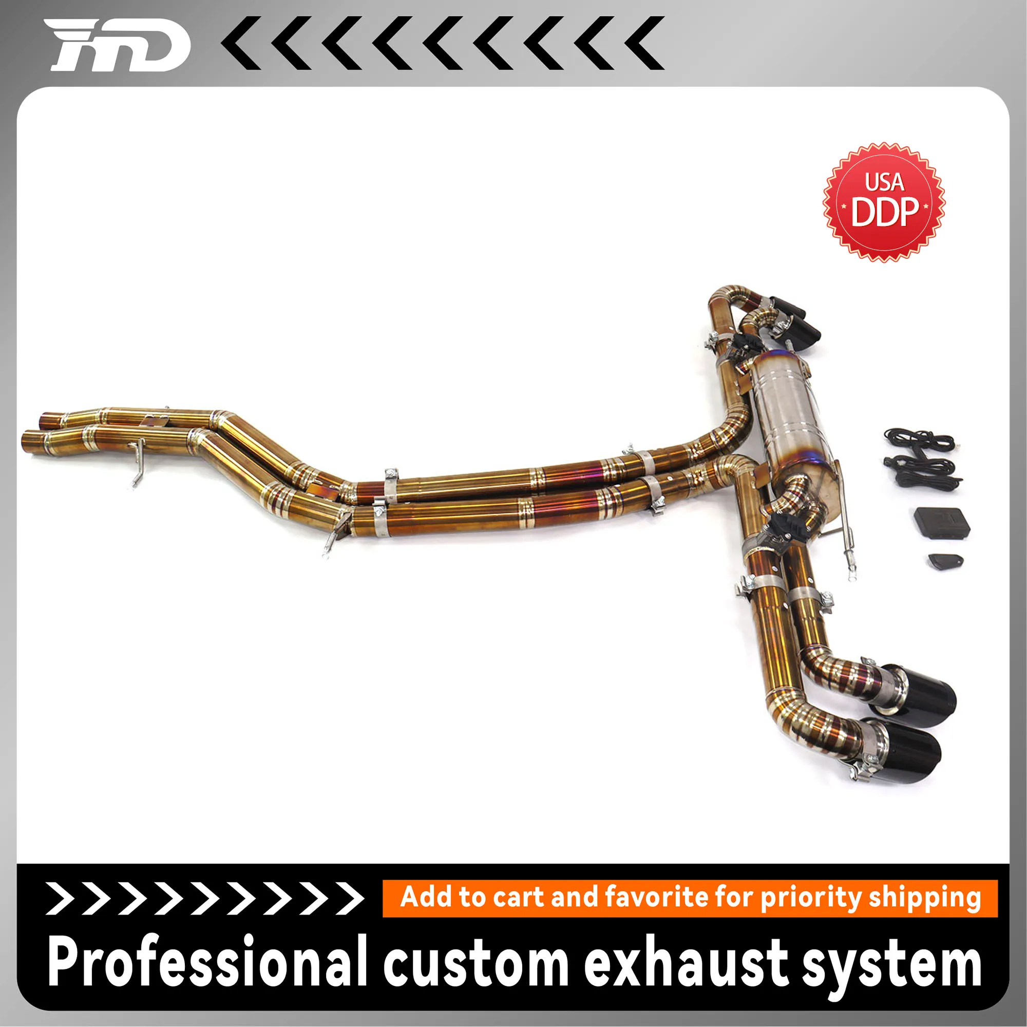 

Catback exhaust system for Lamborghini URUS 4.0T with valves HMD titanium alloy With muffler