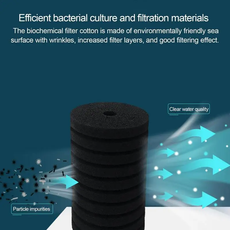 Fish Tank Sponge Filter Pads Cartridges and Sponge Foam Filter Pump Replacement Carbon Filter Fish Intake Saltwater Freshwater