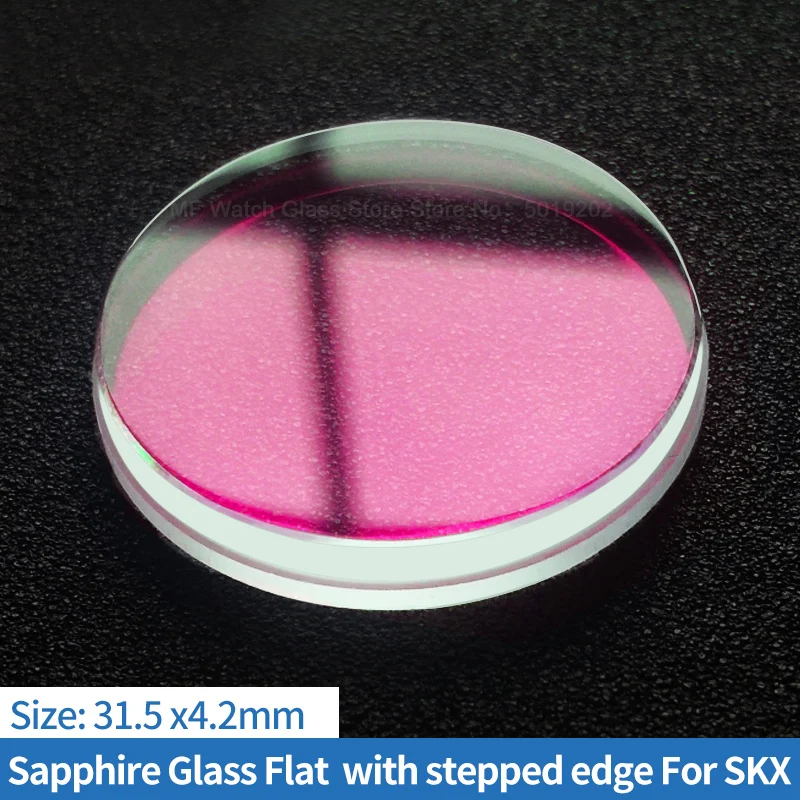 

31.5mm Flat with steped edge MOD Sapphire glass for SKX007 SKX009 SRPD Watch crystal watch Parts