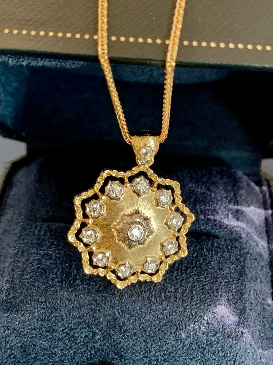 Italian Medieval Style Hand-Brushed Sunflower Pendant Necklace/Earrings S925 Silver Gold-Plated