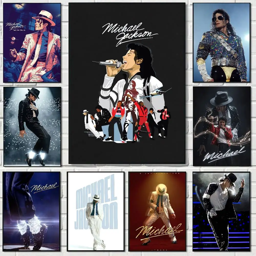 Singer Michael Jackson Anime Poster Wall Art For Home Bar Cafe Movie Theater Decor DIY Vintage Print For Un