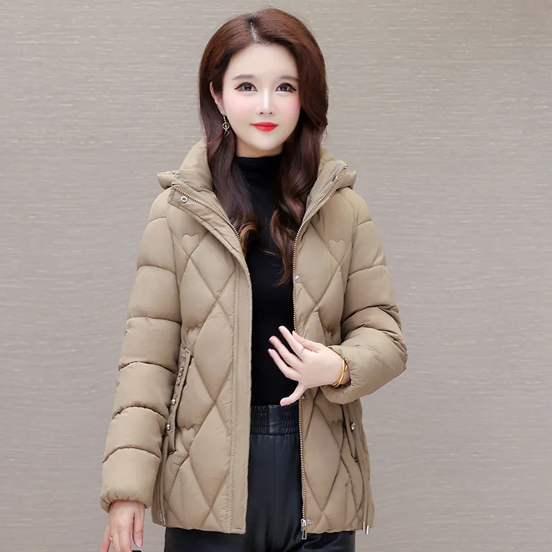 Mom\'s Big Size Clothing Down Cotton Jacket Temperament Short Loose Coat for Women Warm Outerwear Ladies Coats Female Parkas