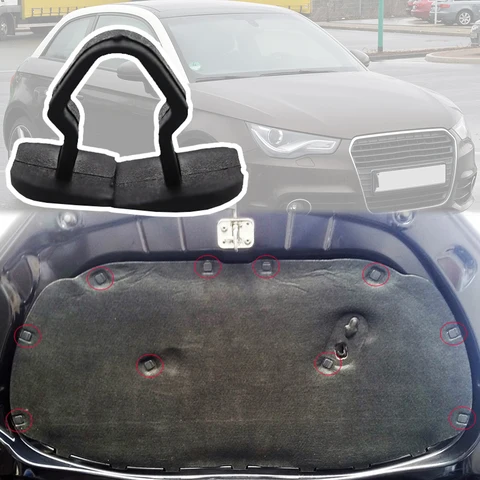 20 шт. для Audi A1 8X 2010 2011 2012 2013 2014 2015 2016 2017 2018 капот двигателя капот звукоизоляционные зажимы заклепки