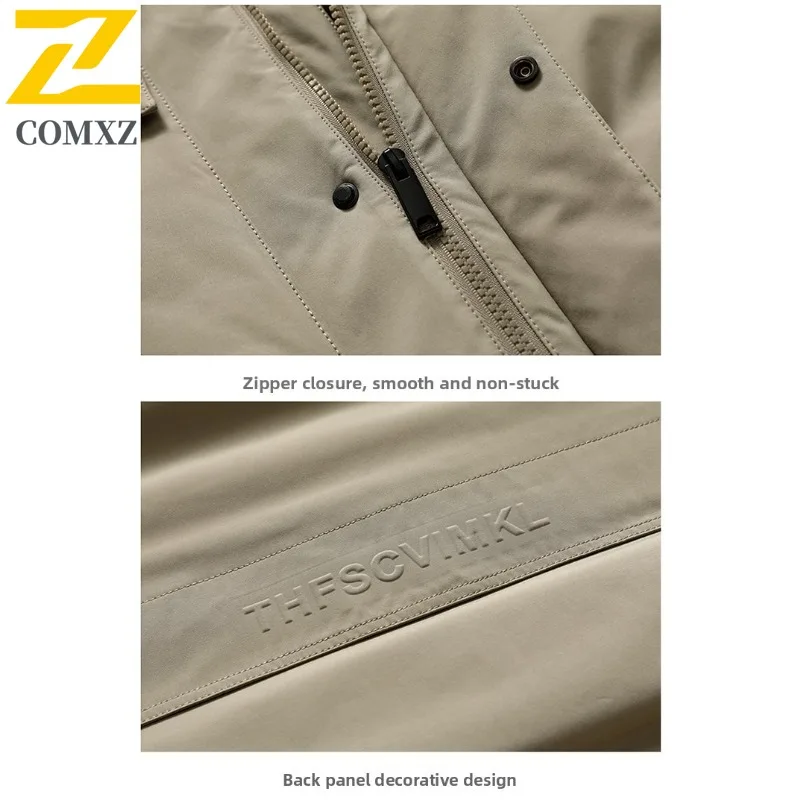 COMXZ-Chaqueta de plumón para hombre, abrigo informal con capucha para aventura al aire libre, resistente al frío, estilo callejero, prenda ligera de otoño e invierno