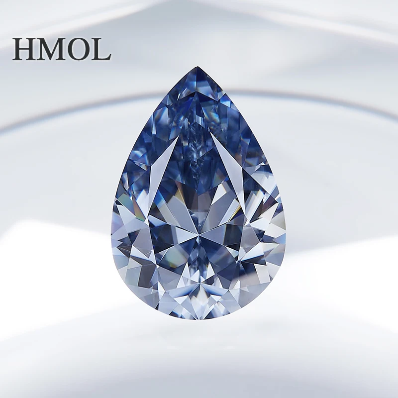 Moissanite  HMOL Vivid Blue Radiant Cushion Princess Oval Pear Marquise Heart  Asscher Emerald Kite Triangle Trillion Brilliant