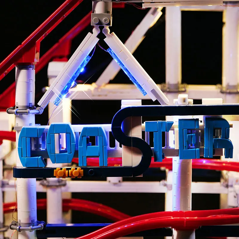 Комплект светодиодных фонарей для LEGO 10261, совместимые с американскими горками 18003, идеи, подарок «сделай сам» (не включает наборы строительных блоков, кирпичей, наборы моделей)
