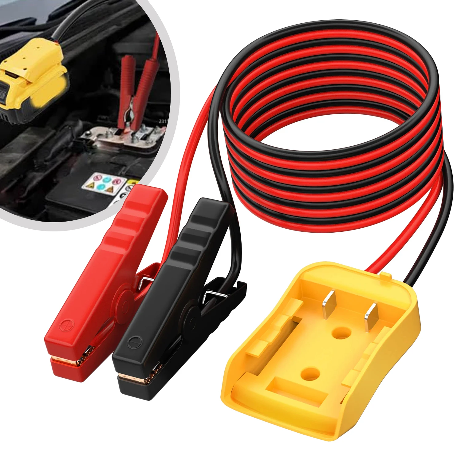 

Зажимы для пусковых кабелей 6 футов с адаптером для аккумуляторов Power Wheels для аккумуляторов Dewalt, пусковое устройство для запуска автомобиля, инструмент для пускового стартера