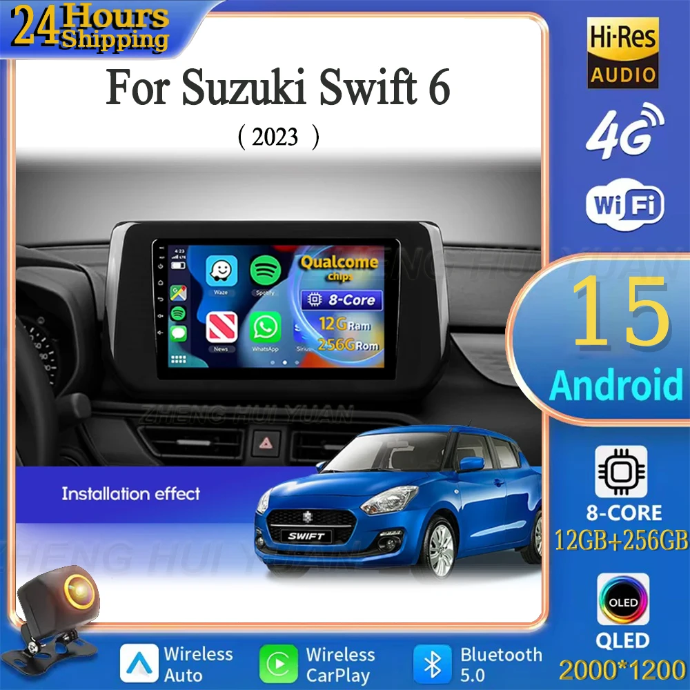 Für Suzuki Swift 6 2023 Android 15 Auto Radio Multimedia Player Android Auto Carplay Head Unit Navigation GPS