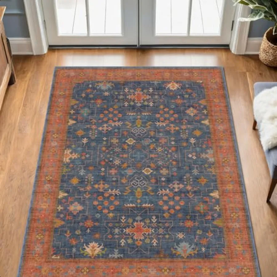 

Large 3x5 Kitchen Rug Non Slip hine Washable Throw Rugs for Entryway Indoor Floor Mat Home Office Under Chair Stain Resistant N
