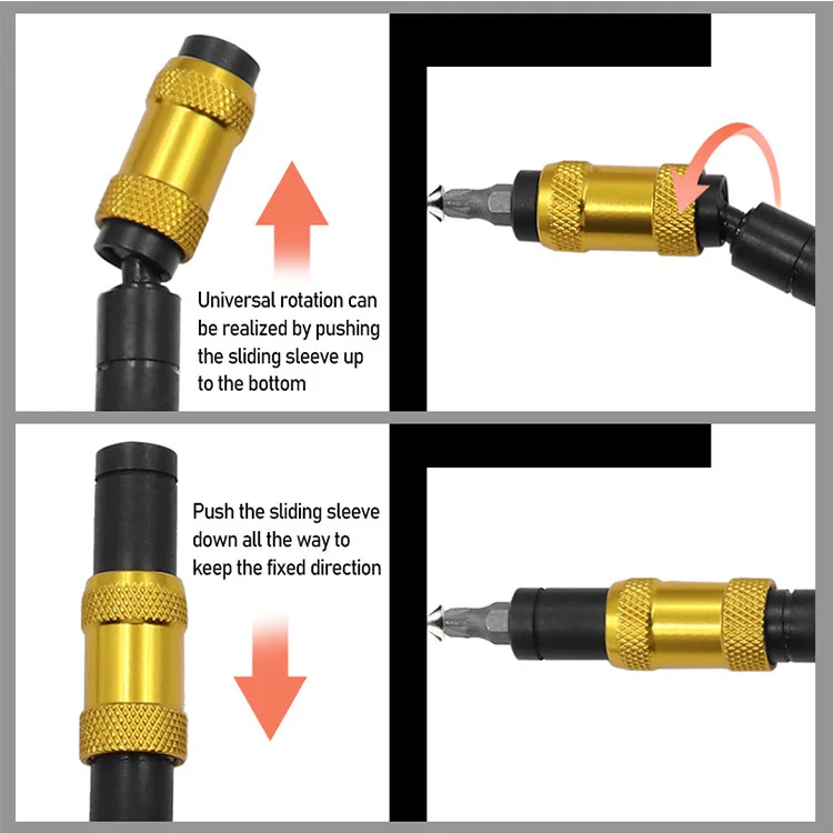 Puntas de destornillador de anillo magnético de 145MM de largo, herramientas manuales, varilla de extensión de broca, soporte de cambio rápido, tornillo guía de accionamiento