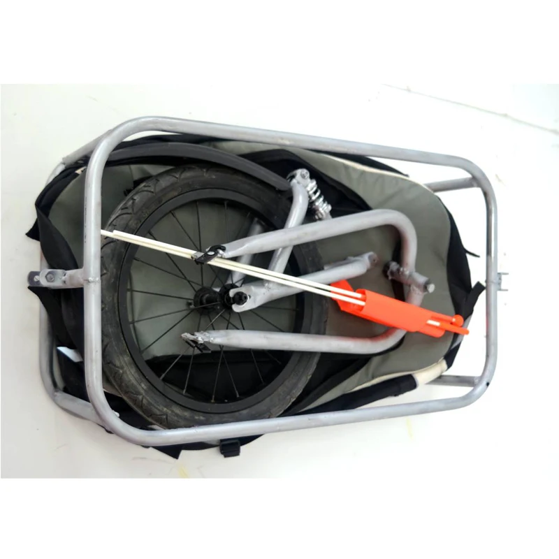 Bike Travel Trailer Cargo Trolley With 80L Bag Spring Suspension