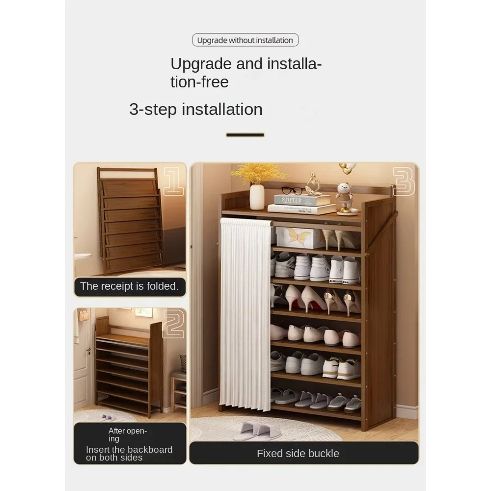 

Shoe rack, simple indoor installation free folding shoe cabinet at home entrance, dust-proof storage tool for rental housing, sp