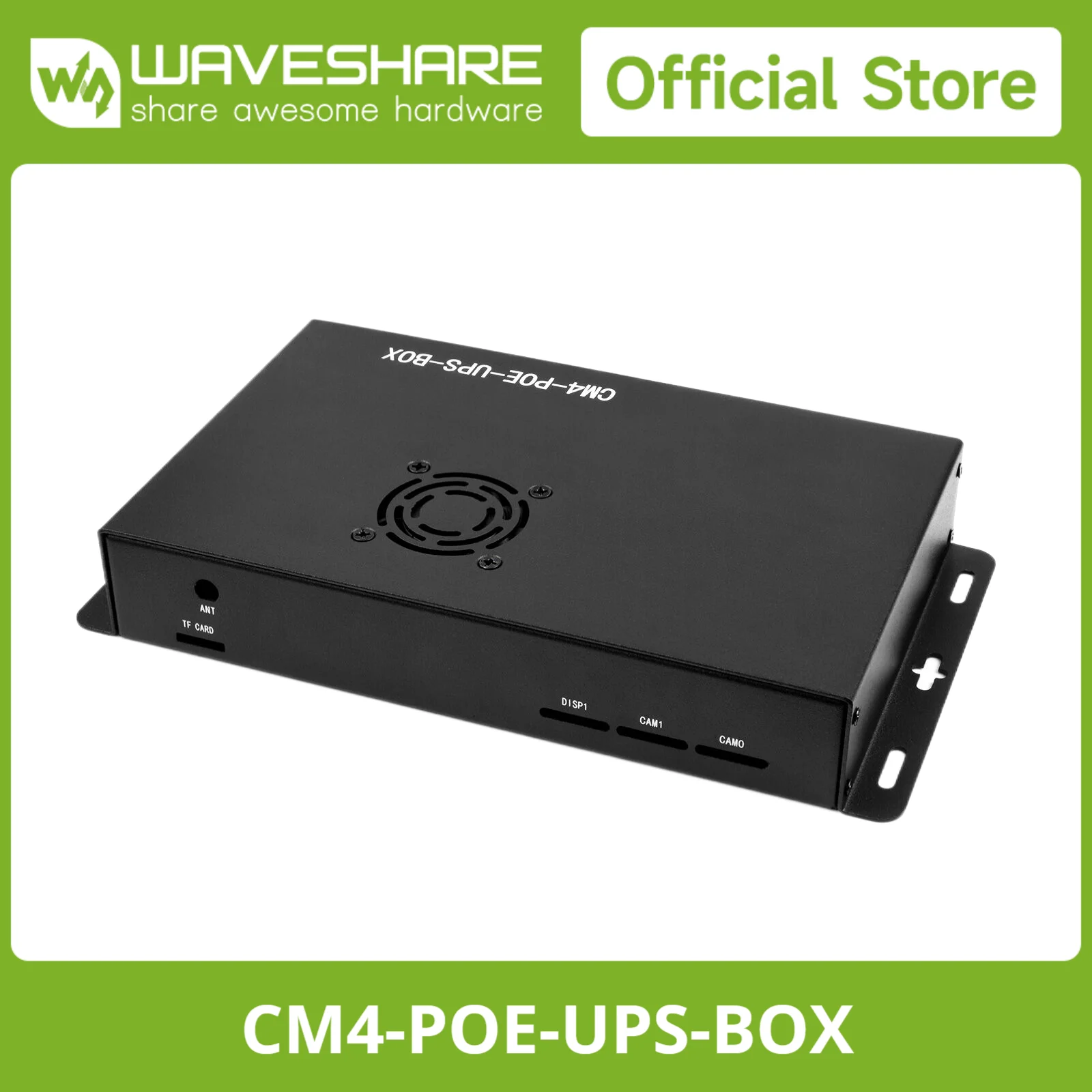 Picture 3: Waveshare PoE UPS Base Board, Gigabit Ethernet, Dual HDMI, Quad USB2.0. Designed For Raspberry Pi Compute Module 4