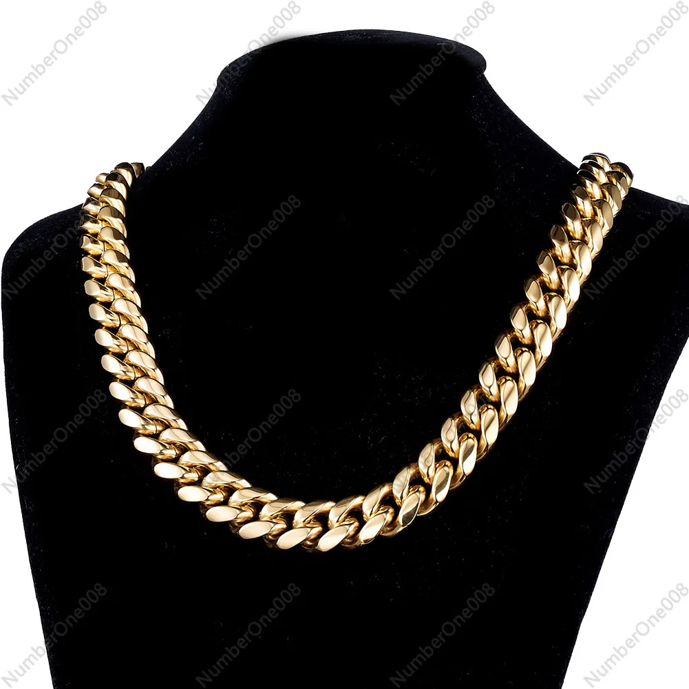 E-commerce Supply Amazon AliExpress Ebay Platform Hot-selling Gold Encrypted Cuban Men's Necklace