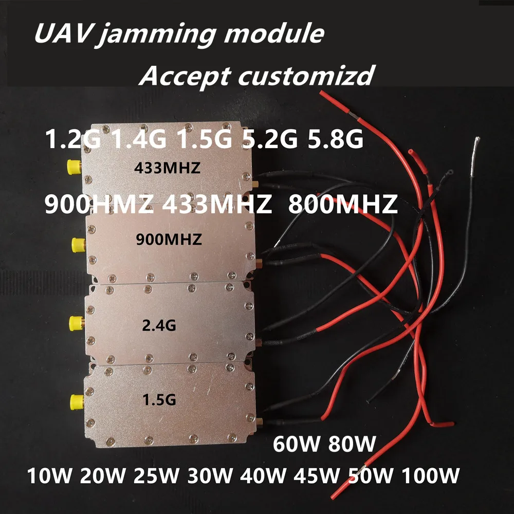 Módulo da contramedida do UAV, amplificador Singal do UAV, anti zangão do RF, 433M, 20W, 900M, 25W, 30W, 1.2G, 1.4G, 1.5G, 5.2G, 5,8G, 10W