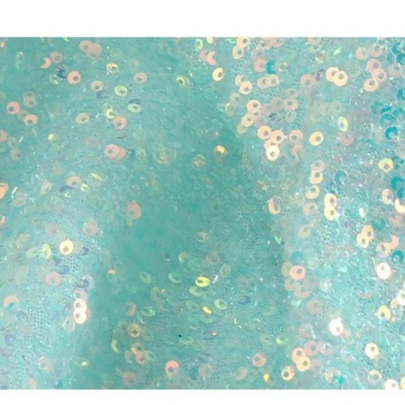 قماش ترتر ليزر قزحي الألوان مشفر مادة غير شفافة لتزيين حفلات الزفاف وخلفية الملابس والحجاب