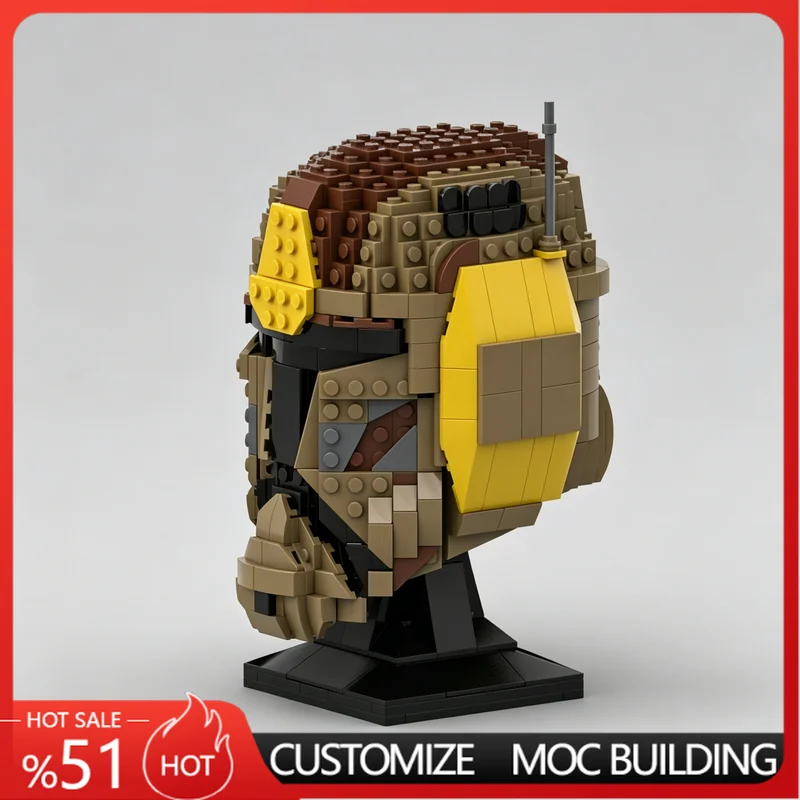 737PCS Commander Soldier Helmet Custom Building Blocks MOC Model DIY Assemble Toy Display Collection Birthday Gift For Teen Fan