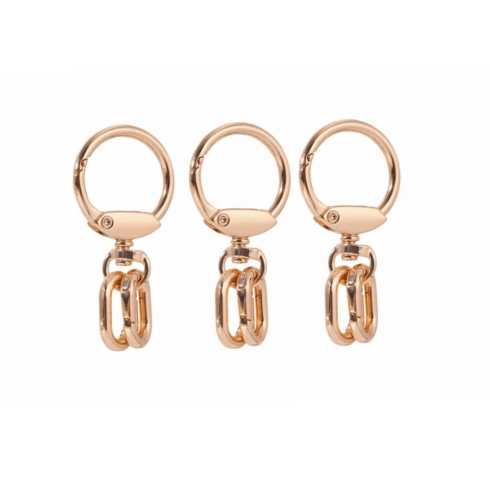 3pcs Multifunctional Metal Swivel Clasp Clips Rotating Trigger O Ring Bag Buckle Coil Spring Pendant Clip Keychain Clip