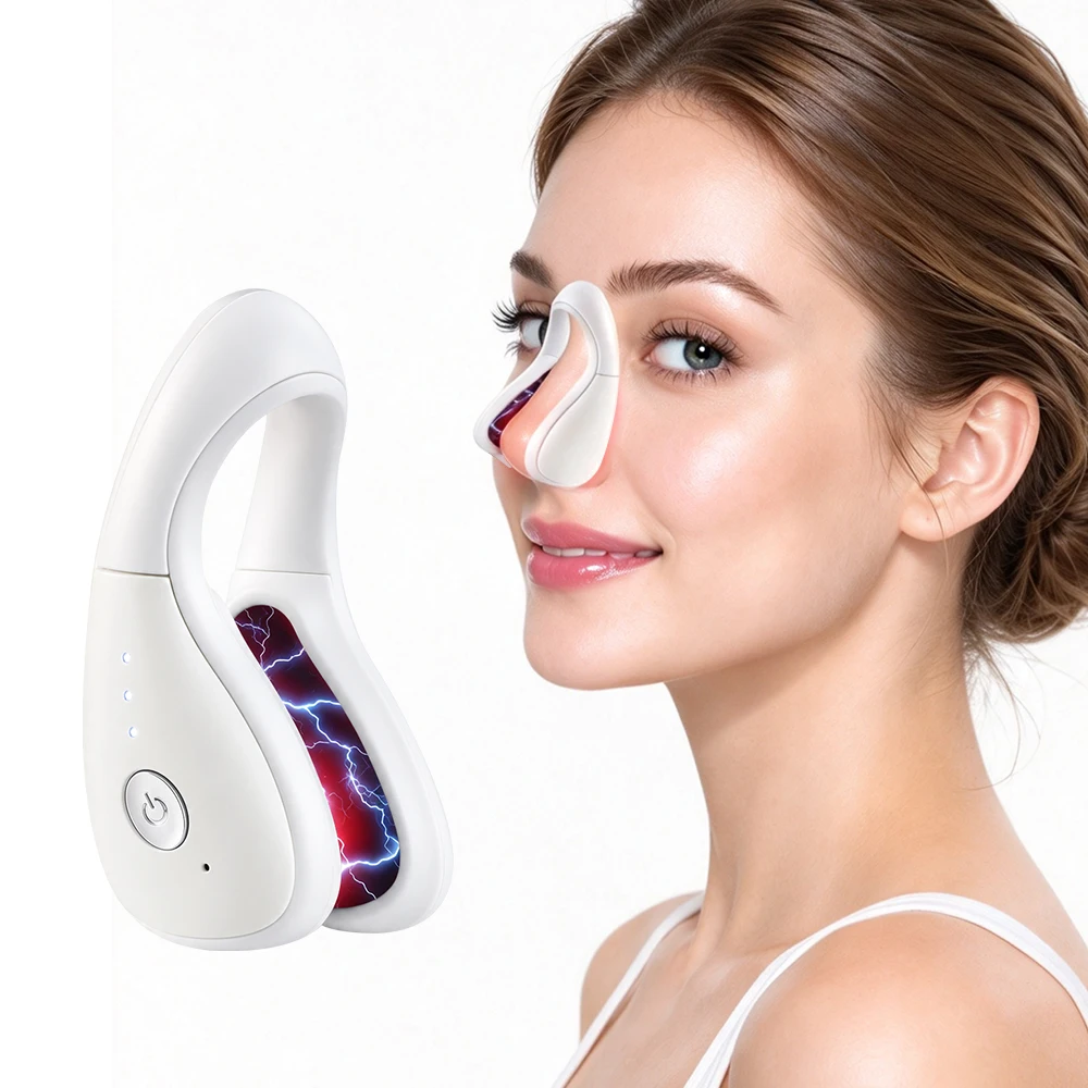 EMS Nose Shaper Clip 3 Modes 10 Levels Microcurrent Silicone Nose Lifting Device Women Daily Nasal Contour Shaping Tool