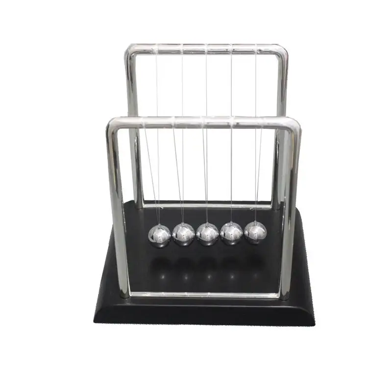 Newtons Cradle Steel Balance Ball Desk Table Decor Metal Pendulum Ball Kids Physics Science Accessory Desk Toy Antistress Game