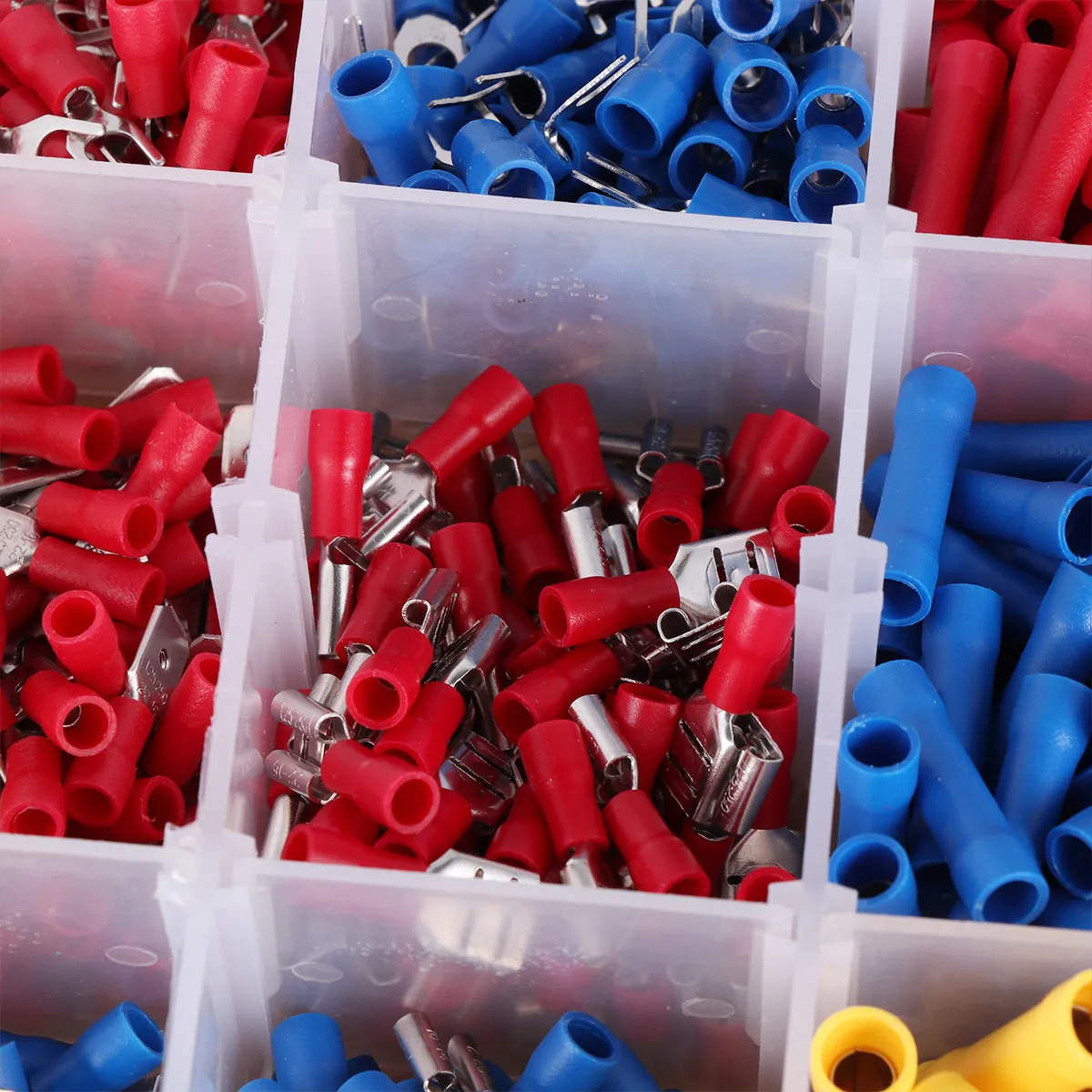 

1300Pcs PVC Cable Connector Heavy Duty Closed Ends Bare Eyelets Tubular Ring Terminal Wire Lugs for Workshop Repair