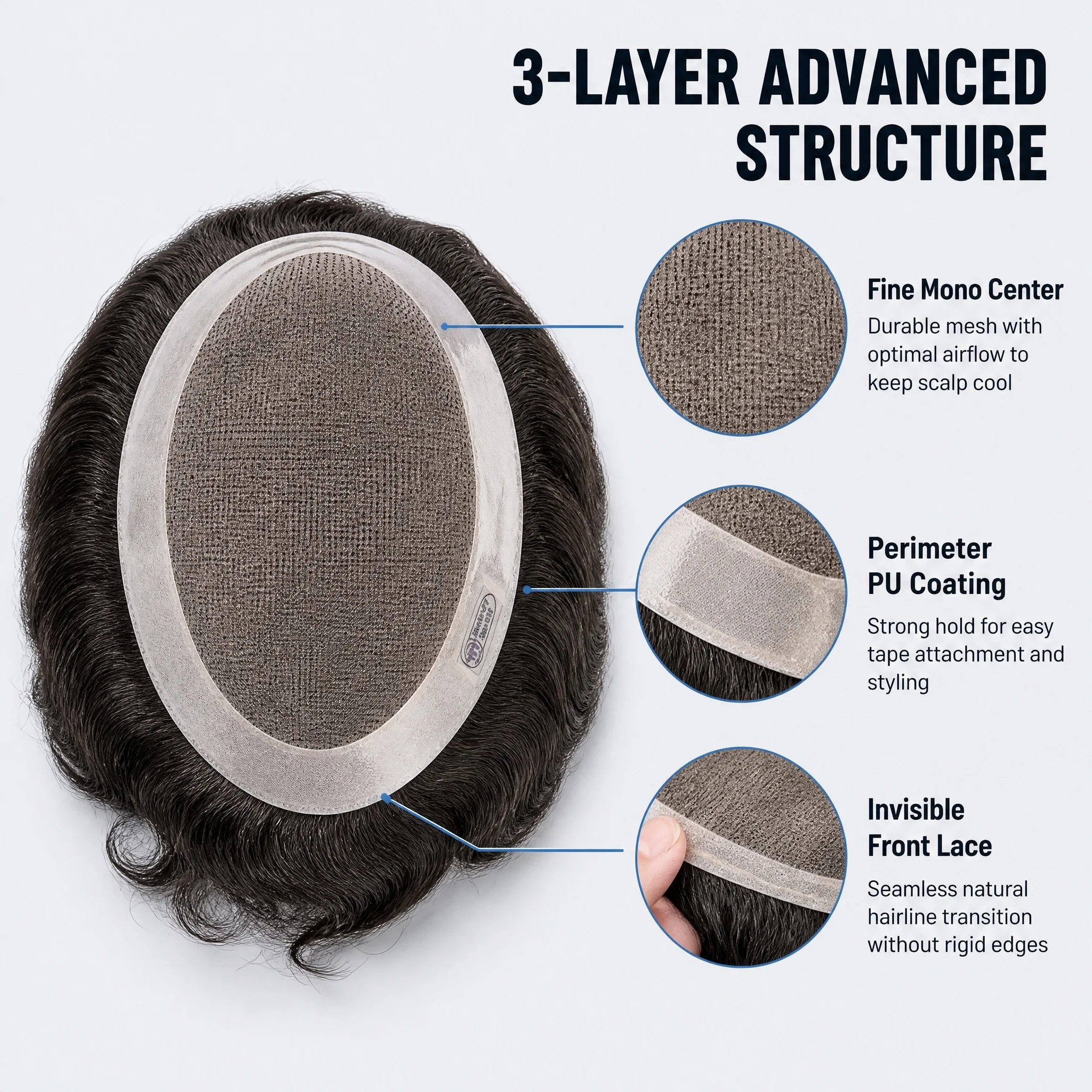 Human Remy Hair D7-3 Mono Base Men Wig 8x10 6inch Straight Mono+NPU Hand-Tied Remy Hair For Professional Look 72H Ship Free Tape