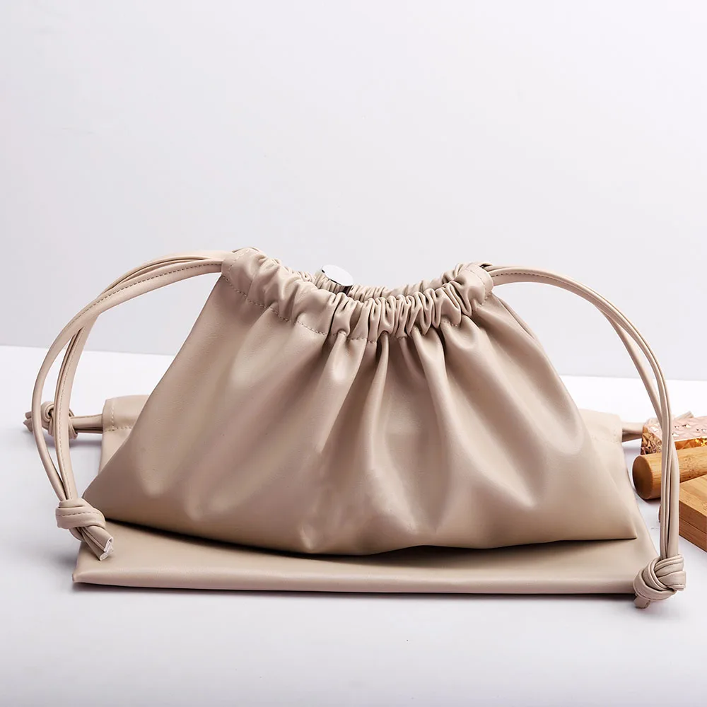 

Drawstring Packaging Bag PU Leather Storage Pouch 50 PCS Custom Logo Eco Gift Jewelry Makeup Bags Handbags Wedding Favours Tote