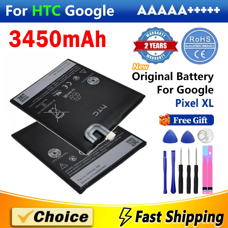 1Pc 3450mAh Mobile Phone Battery For HTC Google Pixel XL,B2PW2100 Brand New Replacement Phone Lithium Battery+Tool