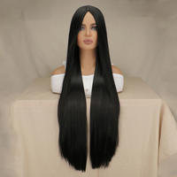 40inch Women's Long Straight Wig Hair Synthetic Natural Cosplay Party Middle Part Line Heat Resistant Daily Fashion Wigs