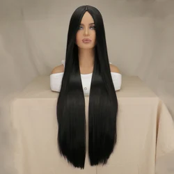 SuQ 40inch Women's Long Straight Wig Hair Synthetic Natural Cosplay Party Middle Part Line Heat Resistant Daily Fashion Wigs