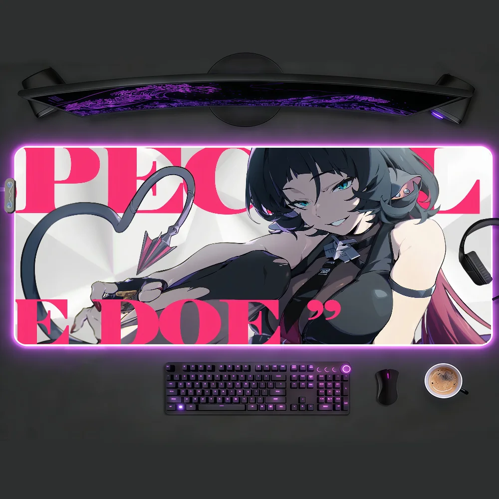 

ZZZ Gaming Jane Doe Mouse Pad LED Table Pads Backlit Non-slip Rubber Desktop XXL RGB Desk Mats Surface Waterproof