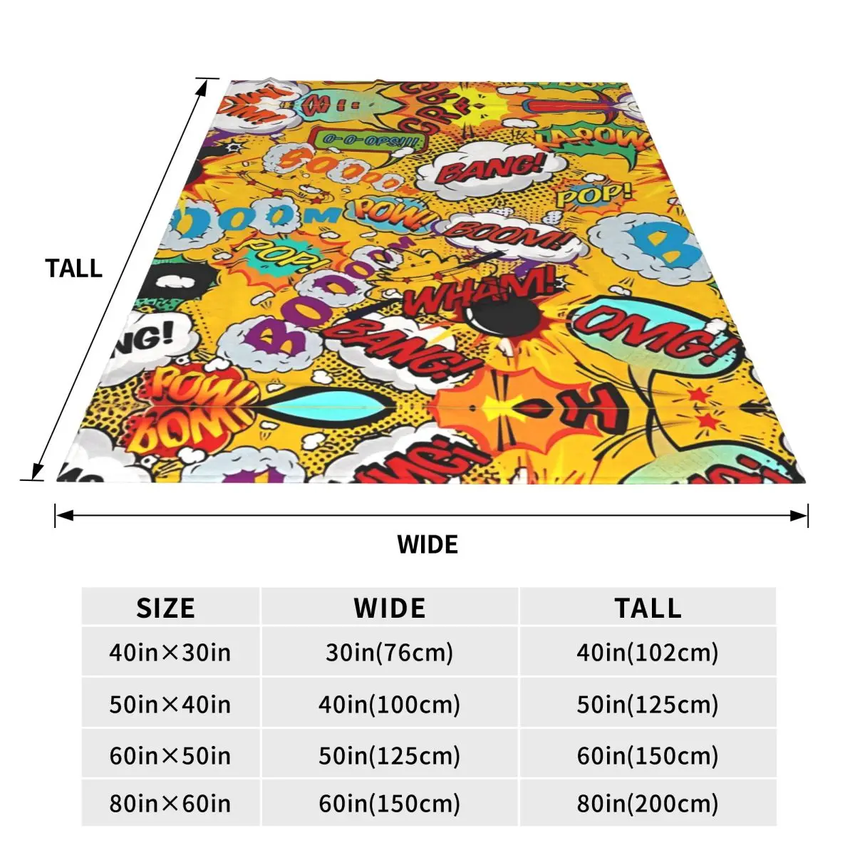 Comic Book Explosion Graffiti Pattern Blanket Decorative Plush Throw Blanket Pattern Couch Chair Flannel Bedspread Sofa Cover